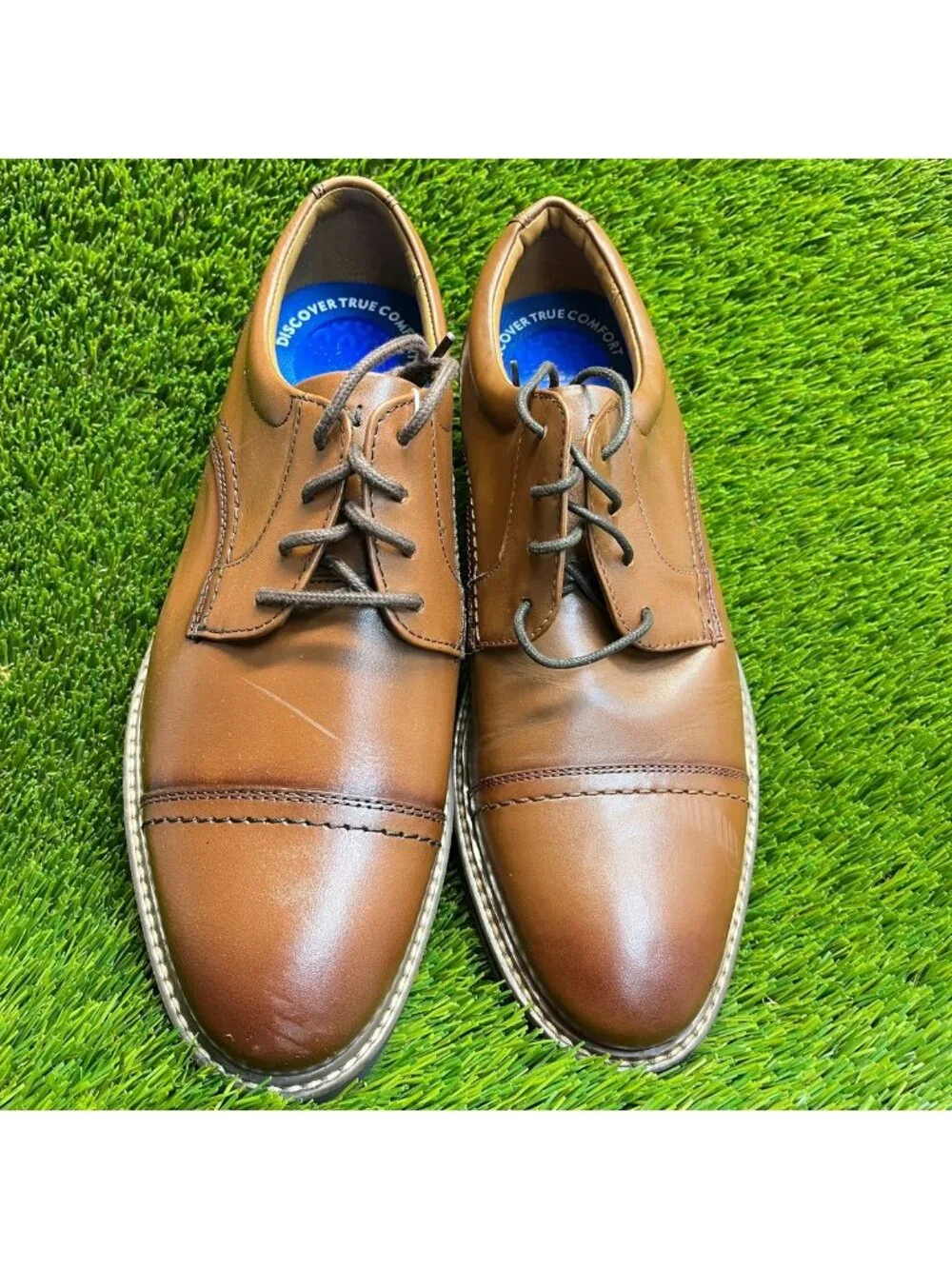 Nunn Bush Westfield Mens Size 8 Brown Casual Classic Cap Toe Oxford Dress Shoes